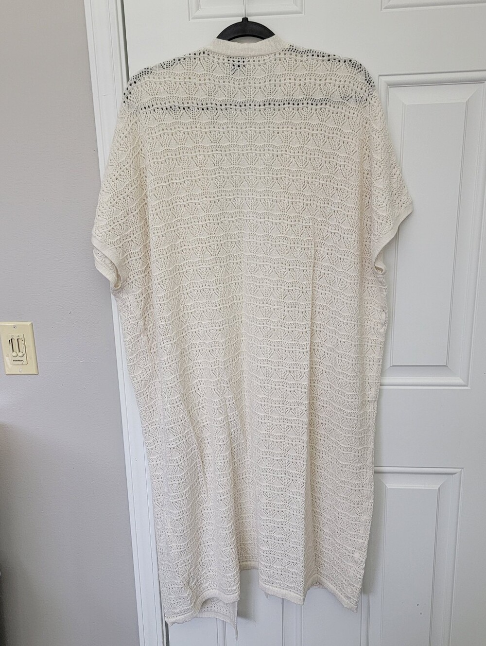 TORRID Ivory Crochet Duster Open Cardigan Short Sleeve Layering Boho Size 1X 2X - Picture 5 of 10